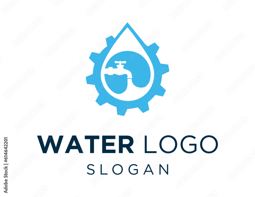 Poster logo design about water on a white background. made using the coreldraw application.