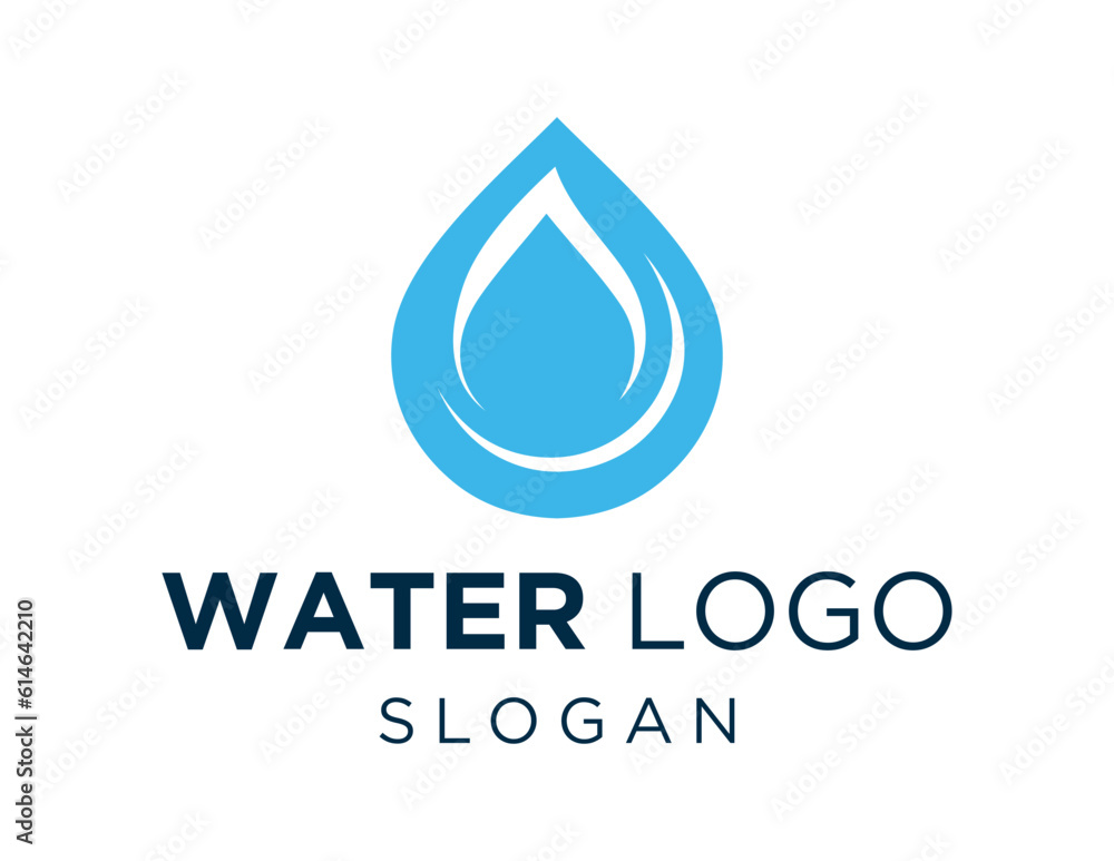 Poster logo design about water on a white background. made using the coreldraw application.