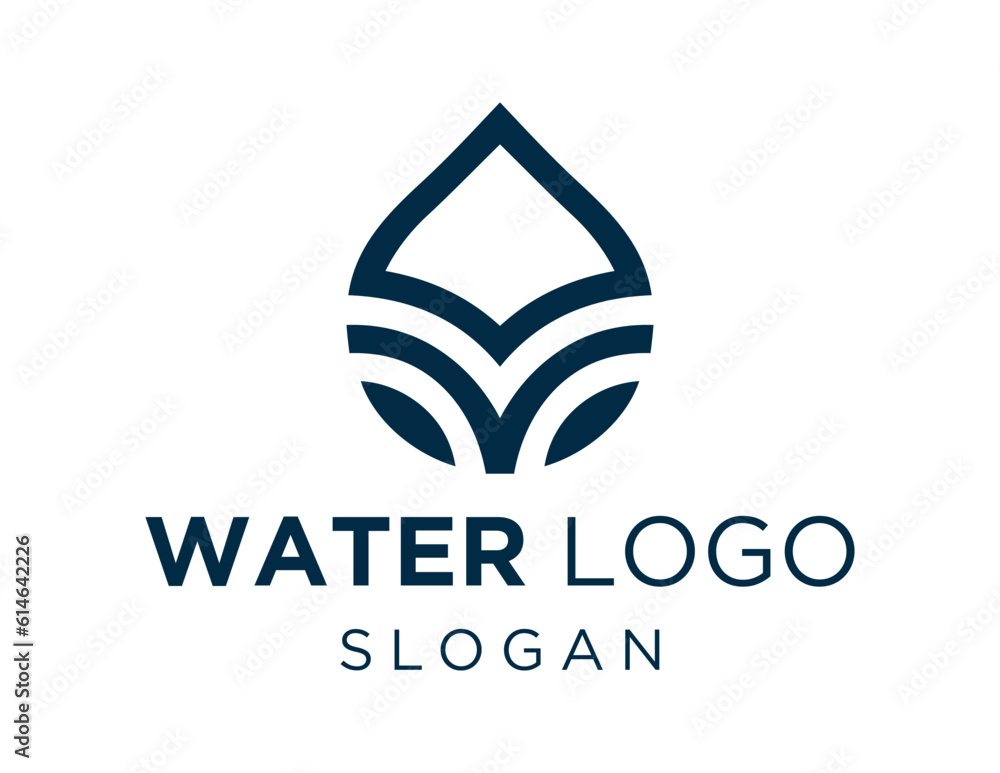 Poster logo design about water on a white background. made using the coreldraw application.