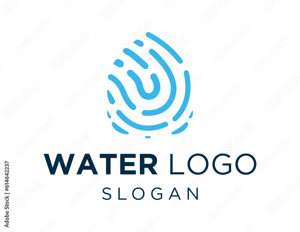 Poster logo design about water on a white background. made using the coreldraw application.