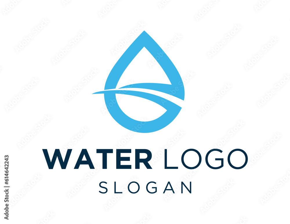 Poster logo design about water on a white background. made using the coreldraw application.