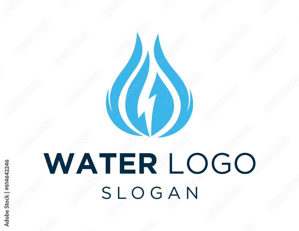 Poster logo design about water on a white background. made using the coreldraw application.