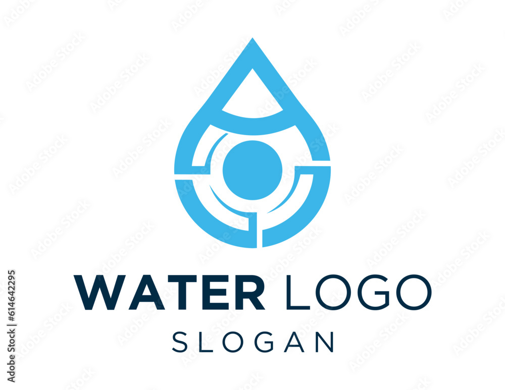 Poster logo design about water on a white background. made using the coreldraw application.