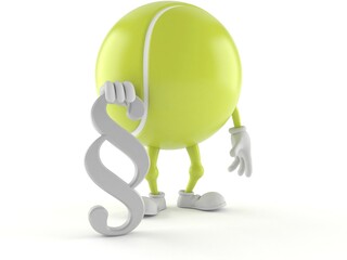 Tennis ball character with paragraph symbol