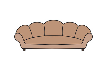 Sofa, linear style sign for mobile concept and web design. Symbol, logo illustration. 