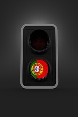 Portugal flag inside traffic light