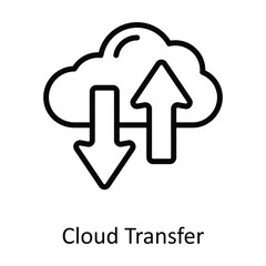 Cloud Transfer  Vector  outline Icon Design illustration. Network and communication Symbol on White background EPS 10 File
