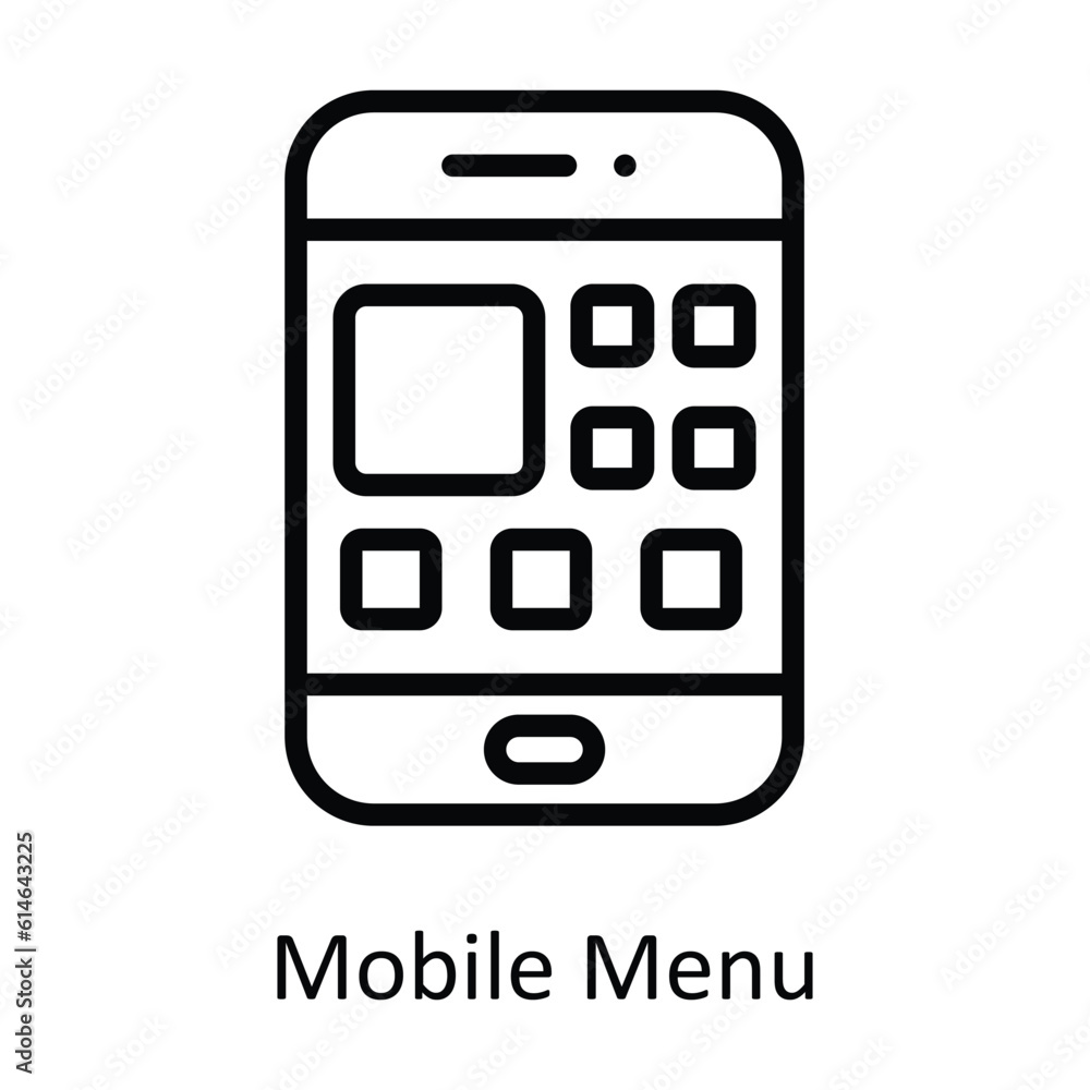 Poster Mobile Menu  Vector  outline Icon Design illustration. Network and communication Symbol on White background EPS 10 File
