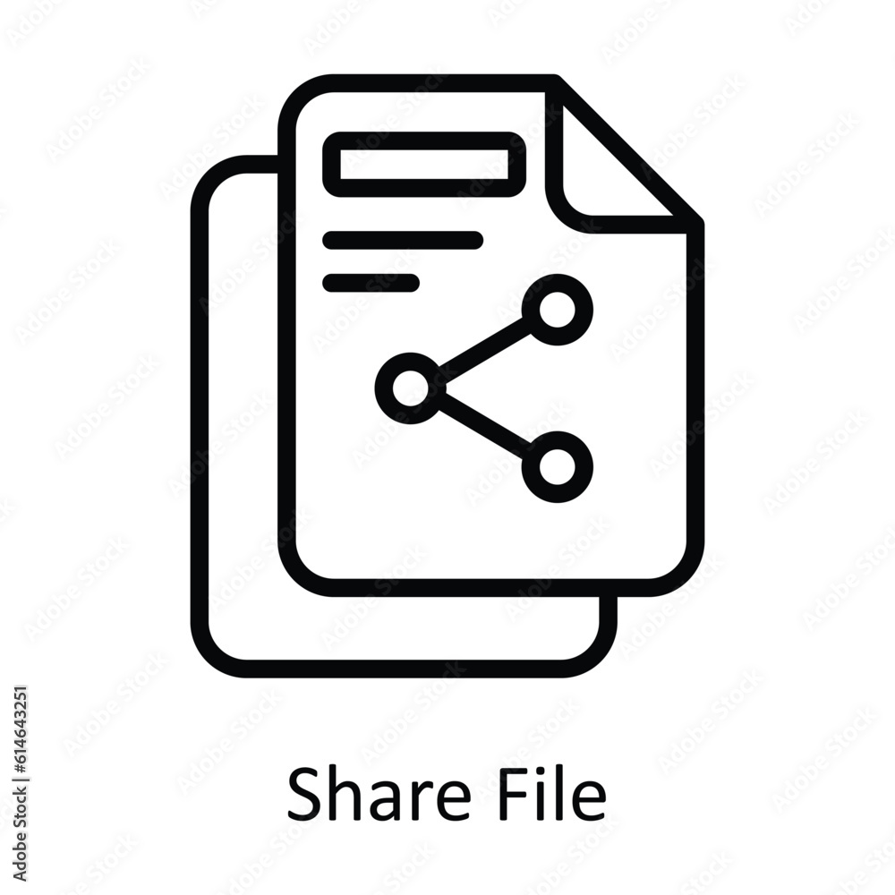 Poster share file vector outline icon design illustration. network and communication symbol on white backgr
