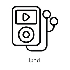 Ipod   Vector  outline Icon Design illustration. Network and communication Symbol on White background EPS 10 File
 - obrazy, fototapety, plakaty