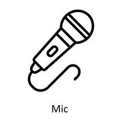 Mic   Vector  outline Icon Design illustration. Network and communication Symbol on White background EPS 10 File
