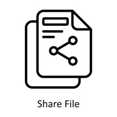 Share File  Vector  outline Icon Design illustration. Network and communication Symbol on White background EPS 10 File
