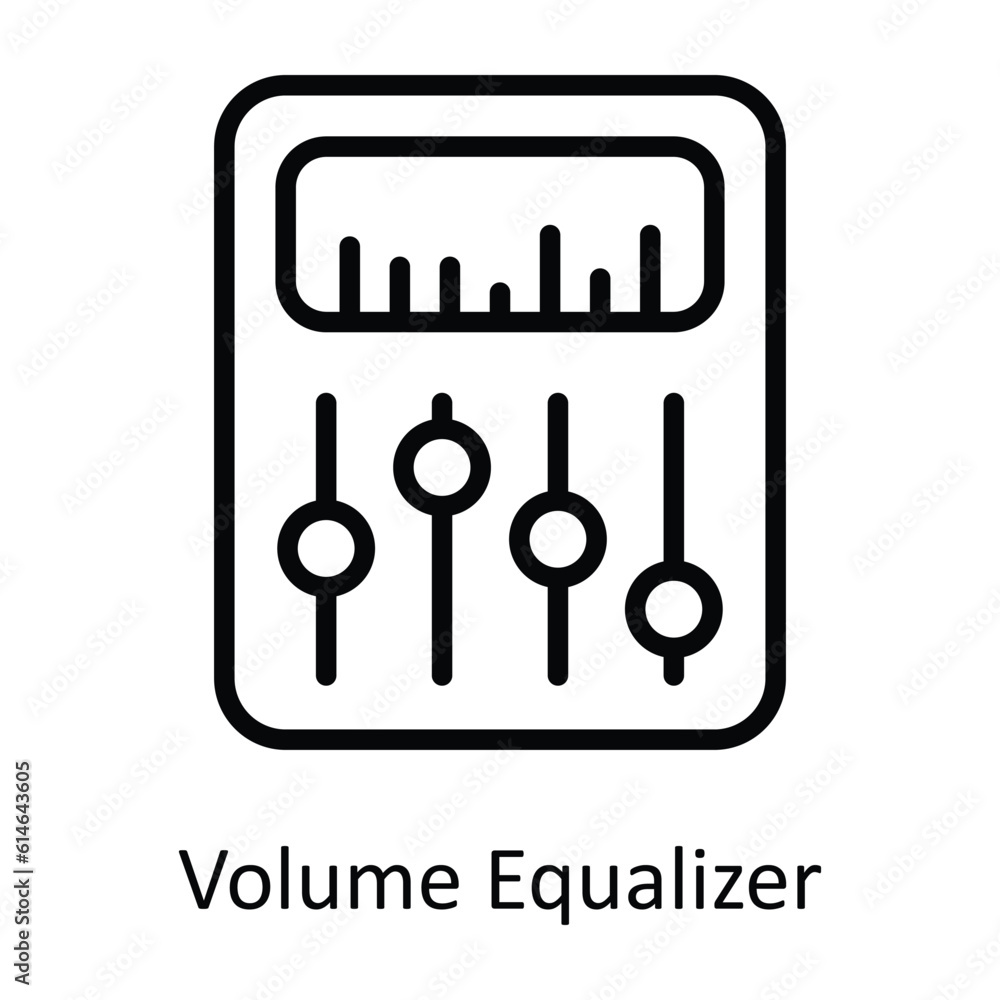 Poster volume equalizer vector outline icon design illustration. network and communication symbol on white 