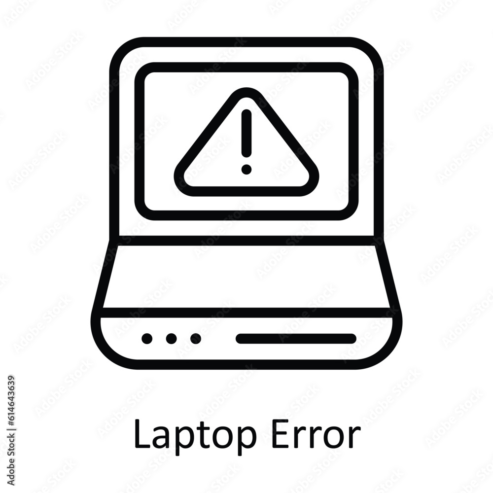 Aufkleber laptop error vector outline icon design illustration. network and communication symbol on white back