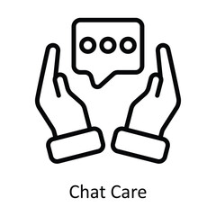 Chat Care  Vector  outline Icon Design illustration. Network and communication Symbol on White background EPS 10 File

