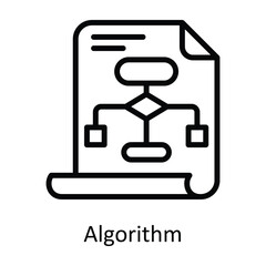 Algorithm  Vector  outline Icon Design illustration. Network and communication Symbol on White background EPS 10 File
