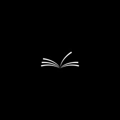 Open book icon isolated on dark background