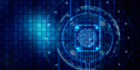 Fingerprint Scanning Technology Concept 2d Illustration