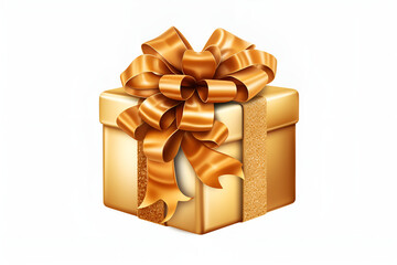 Obraz premium Gold Gift Box with a Elegant Bow