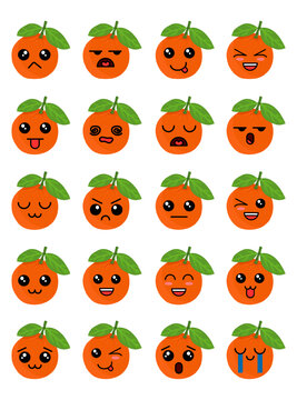 cute cartoon character of fresh food, fruits, vegetable, clip art for icon