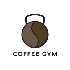 Coffee gym logo design concept