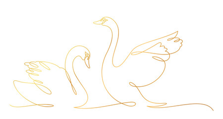 swan line art style. element vector eps 10
