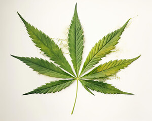 Detailed and Realistic Cannabis Leaf Illustration