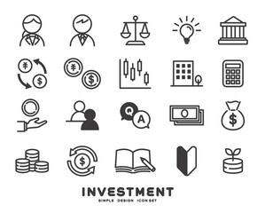 投資や株に関するアイコンのベクターイラスト素材／マネー／ファンド
