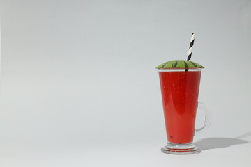 Concept of fresh and tasty summer drink - Watermelon smoothie