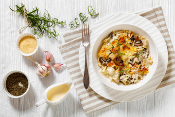 tasty Chicken Mushroom Rice Casserole, top view