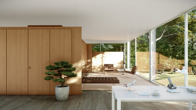 Living room interior render image