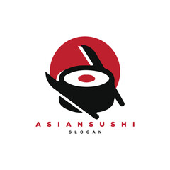 Simple traditional Japanese sushi roll logo design for your brand or business
