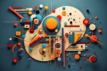Obraz premium Kandinsky inspired abstract 3D background