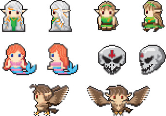 空想上の生き物のドット絵  imaginary creature pixelart