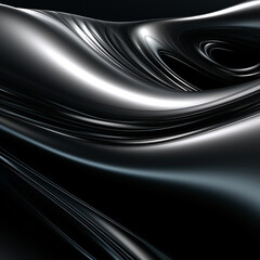 Abstract black background, polished metamorphosis style, curvilinear, roller wave