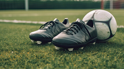 Soccer Shoes on a Field