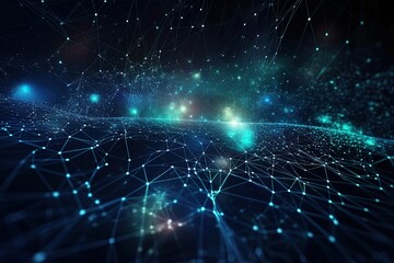 Interconnected Horizons: A captivating blend of technology and metaphor, abstract connectivity lines converge to symbolize the interconnectedness of our digital world. Generative Ai