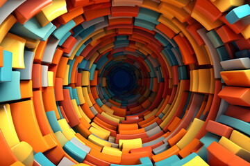 abstract 3D tunnel segmentation art background