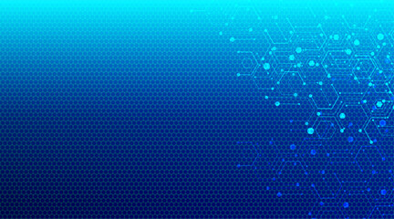 Fototapeta premium Abstract computer technology background with circuit board and hexagon tech.Vector illustration