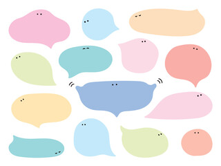 カラフルなおばけのふきだしセット