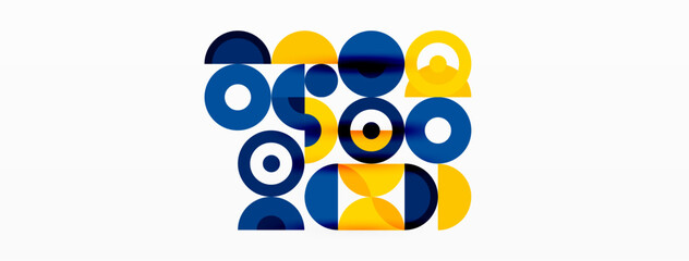 Colorful circle abstract background. Minimal geometric template for wallpaper, banner, presentation