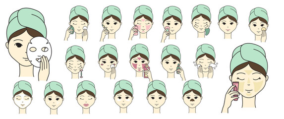 Woman Skincare Face Routine Icon 1