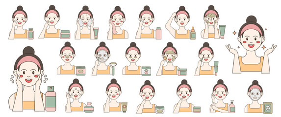 Woman Skincare Face Routine Icon 3