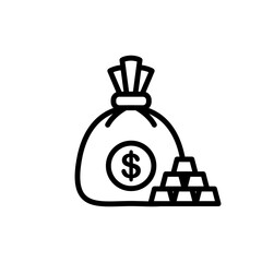 economy money bag sign symbol vector