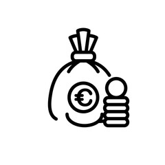 economy money bag sign symbol vector