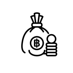 economy money bag sign symbol vector