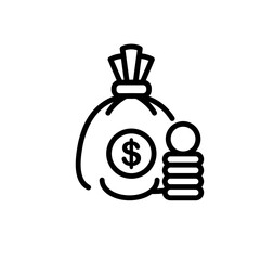 economy money bag sign symbol vector