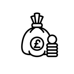 economy money bag sign symbol vector