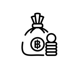 economy money bag sign symbol vector