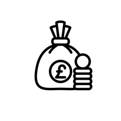 economy money bag sign symbol vector